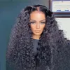 13x4 Jerry Curly Lace Front Wig Deep Kinky Curly Simulation Human Hair Wigs 브라질 HD 투명 레이스 정면 합성 클로저 가발