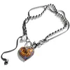 Pendant Necklaces 4XBE Y2K Pearl Glass Painted Heart Necklace For Women Exquisite Aesthetics