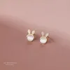 Stud Earrings Pure S925 Sterling Silver Opal For Women Luxury Jewelry Accessories Gift
