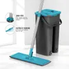 MOPS Flat Squeeze Mop i ręka wiadra bez rękawów Własowanie podłogów Mop Mop Mop Mop Mop Mop Mop lub suche użycie na płytce laminowanej z drewna z 0601