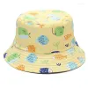 Berets Undersea Pattern Print Print Ducket Hat على الوجهين في الهواء الطلق قبعة في الهواء الطلق مسطحة أعلى الشمس للنساء الرجال