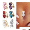 Navel Bell Button Rings 316L Steel Belly Crystal Piercing Earring Gold Body Jewelry Drop Delivery Dhrjs