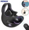 HESEKS Pénis Anneau Testicule Masseur Sex Toys Pour Hommes Masturbateur Pénis Anneau Chasteté Cock Ring Vibrateurs Mâle Scrotum Stimulateur L230518