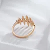 Bagues de cluster Kinel Vintage 585 bague couleur or Rose pour femmes Unique créatif chanceux ethnique Zircon naturel cadeau Boho bijoux