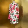 Casual Dresses Women Silk Dress Print Satin Long Sleeve 2023 Spring Slim Waist Bud Vestidos Arrive