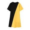 Casual Dresses Fashionabla Sexy Sports Dress Loose and Slim Sparched Mid Length T-shirt kjol