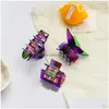 Clamps Purple Symphony Transparent Hair Clips Claws Butterfly Square Hairpins For Women Accessories Headwear Drop Delivery Jewelry H Dh0Ej