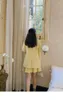 İki Parça Elbise Kadın 2 Set Sarı Mori Kız Blazer Preppy Style Düz Renk Düğmeleri Kat Kısa Pleatd Etek 2 PCS Sonbahar