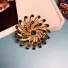 Broches Europese En Amerikaanse Hof Retro Emerald Broche Holle Pins Decoratie