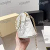 Mini Crossbody Women Vintage Shell Bag Patent Leather Quilted Metal Handle Shopping Travel Coin Purse Luxury Handbag Trend Designer Wallet Clutch Card Holder 20cm