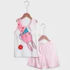 Pajamas Children Cotton Sleepwear Pyjamas Kids Summer Sleeveless TopsShorts 2pieces Girls Toddler Clothing Sets 230601