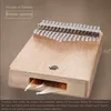 Pouce 21 touches découpe inférieure kalimba plaque kalimba doigt piano jaune bois de santal instrument de musique avec boîte