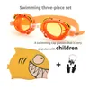 gözlük erkek ve kız gözlük silikon yunus balık şapkası kulak tapası burun seti dalış su geçirmez çocuk yüzme havuzu gözlükleri p230601