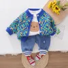 Printemps automne enfants coton vêtements bébé garçons manteau t-shirts pantalon 3 pièces/ensembles infantile enfants bambin survêtements 0-5 ans