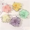 Elastici per capelli Scrunchies di filato netto oversize Anello di colore a contrasto sottile estivo Donna Ragazza Supporto per coda di cavallo elastico dolce Drop Delive Dhdfb