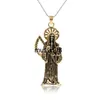 Pendant Necklaces Hip Hop Vintage Holy Death Skull Pendant Gold Color Necklace Stainless Steel Men Women Gothic Jewelry J230601