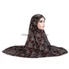 Bonnet/Crâne Casquettes Musulman Long Khimar Hijab Niqab Voile Islamique Imprimé Amira Tête Er Prière Vêtement Chapeau Écharpe Pour Femmes Turban Leopar Dhtag