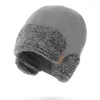 Cycling Caps Men Winter Hat Warm Ear Protection Cap Soft Windproof Knitted Wool Outdoor Running Skiing Sports Beanies