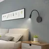 Vägglampor flexibel slang LED -ljus aluminium läsningslampa sängbord modern mode bok 3w med push -knappomkopplare