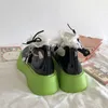 Söta läderskor 2022 Nya kvinnliga Mary Jane tjocksolade ökade japanska lolita skor sommar tunna jk skor gröna
