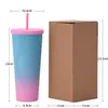 Double Layer Electroplating Plastic Tumblers with Straw Large Capacity Creative 710ml Durian Cup Piercing Hand Cup Acrylic Tumblers A0118