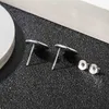 60% korting op designer sieraden armband ketting ring Mini ontwerp ins onbevreesde ronde kat asymmetrische stud Sterling veelzijdige oorbellen