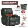 Power Lift Recliner Chair met verwarmde en vibrerende massage voor ouderen, 2 bekerhouders