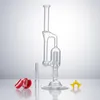 CSYC GB007 Smoking Kit Glass Bong Double Recycler Oil Rig Wax Glass water pipe bongs With 14mm Ti-tips or Quartz Banger Nail bubbler Stand base