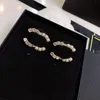 Klassisk bokstav C Earing Designer Ccity Stud Earring For Lady Women Party Jewel Pearl Gold Earrings Woman Gift 14