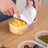 Bouteilles de stockage Double compartiment uni avec couvercle pot d'étanchéité pour aliments et fruits multifonctionnel cuisine réfrigérateur boîte en plastique