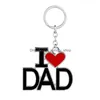 Porte-clés Avec Lettres J'aime Papa Mama Papa Maman Rouge Coeur Anneau Chaînes Pour La Fête Des Pères Mères Cadeau Drop Delivery Bijoux Dhqxh