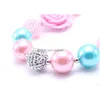 Perlenketten Mode Rosa Blume Kind Klobige Halskette Est Designable Bubblegum Bead Kinder Schmuck Für Kleinkind Mädchen Drop Delive Dhuzp