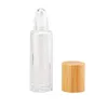 Bottiglie di stoccaggio Rotolo di bottiglia riutilizzabile vuota da 10 ml su vetro per contenitore a rullo per olio essenziale con coperchio in bambù