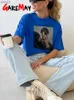プリント付きの女性用コットンTシャツカジュアルルーズ特大Tシャツビンテージ半袖ソフトソフト女性サマートップ2023 L230520