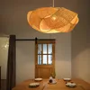 Japanese Handmade Bamboo Pendant Lamps Nordic Rattan Nest Hanging Pendant Lights Fixture Chinese Art Deco Wooden Tea House Caff Restaurant Luminairs Lamparas