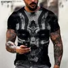 Heren T-shirts Zomer Horror Schedel 3D Print T-shirt Voor Mannen Casual Oversized Korte Mouw Kleding Streetwear Hip Hop Tops Tees Mannen Kleding 4XL T230601