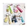 Jóias de joalheria Chave de PVC Keychains 3D Backpack Key Ring Ring Craft Gree