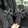 New 1Pair Cute Bowknot Universal Car Safety Seat Belt Cover Ice silk Shoulder Pad Seatbelts Protective Car Interior Accessories