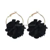 dangle chandelier4 color boho fabric flower earrings for women Summer Statement大きな花のジュエリードロップ配信DHJ2Q