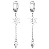 Boucles d'oreilles pendantes BONISKISS tendance étoile à cinq branches chaîne en acier inoxydable non perçant géométrie neutre boucle d'oreille triangle bijoux cadeaux