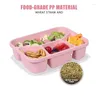 Conjuntos de louças 4 embalagens recipientes para almoço com compartimentos reutilizáveis Bento Box para crianças/crianças/adultos empilháveis rosa