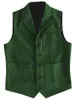 Gilet da uomo Gilet da uomo Gilet monopetto in lana casual Gilet verde militare Giacca da sposo formale per matrimonio