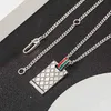 70% de réduction bijoux de créateur bracelet collier bague Sterling rectangulaire rhombique treillis pendentif émail colle goutte vieil homme femme polyvalent