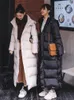 Femmes Trench Manteaux Manteau Femmes Beige Noir Super Long Coton Veste À Capuche Parkas 2023 Hiver Mode Coréen Lâche Étudiants Vêtements De Neige