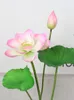 Decoratieve Bloemen Hand Gevoel Kunstmatige Lotus Waterlelie Bloem Groene Bladeren Voor Vijver Vaas Arrangement Tuin Thuis Naast Boeddha Decor