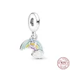 For pandora charms authentic 925 silver beads Angel Wings Rainbow of Love Heart Bracelet