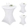 Nappe 3 PCS Couverture Élastique Polyester Pour Renforcement Bistro Dans La Zone Des Pieds Tables De Barres Extensibles