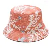 Berets Undersea Pattern Print Print Ducket Hat على الوجهين في الهواء الطلق قبعة في الهواء الطلق مسطحة أعلى الشمس للنساء الرجال