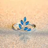 Band Rings Cute Female Blue White Ring Rose Gold Silver Color Engagement Elegant Bridal Thin Wedding For Women