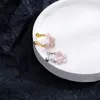 Boucles d'oreilles pendantes tempérament coréen fraise cristal perle pour les femmes exquis goutte oreille anneaux cerceau boucle d'oreille filles bijoux à la mode cadeaux